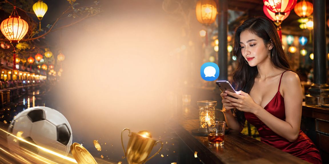Người hâm mộ bóng đá tại chợ đêm Huế theo dõi kèo cá cược trên điện thoại